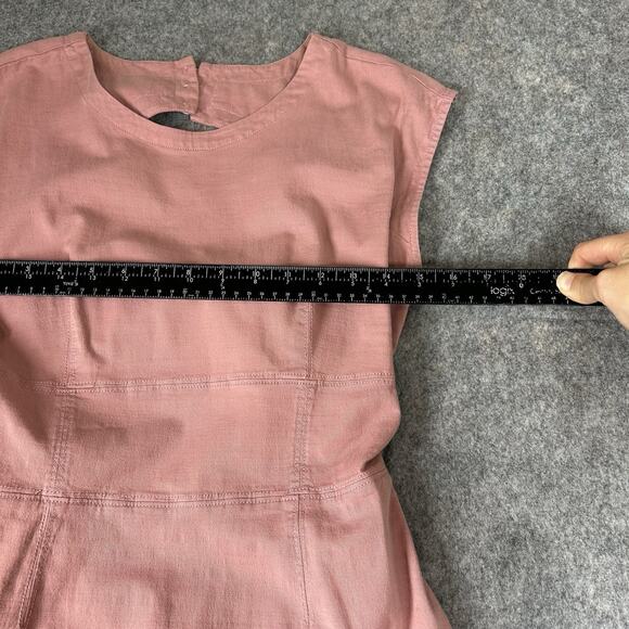 Anthropologie Dress Womens 6 Open Back Utility Pink Mini Tie Back Cap Sleeve - Picture 4 of 10